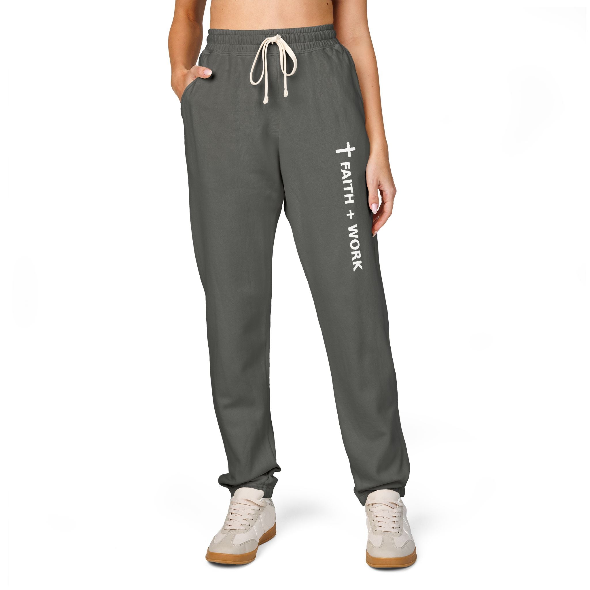 Faith & Work Sweatpants — Garment-Dyed Fleece Joggers
