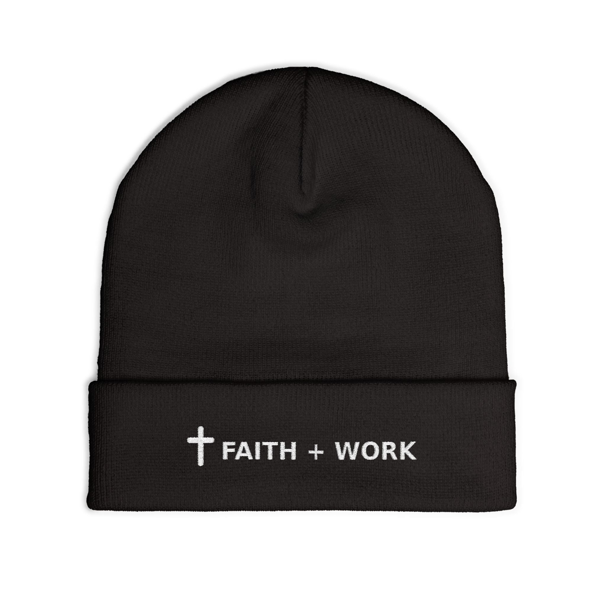 Faith + Work Embroidered Knit Beanie