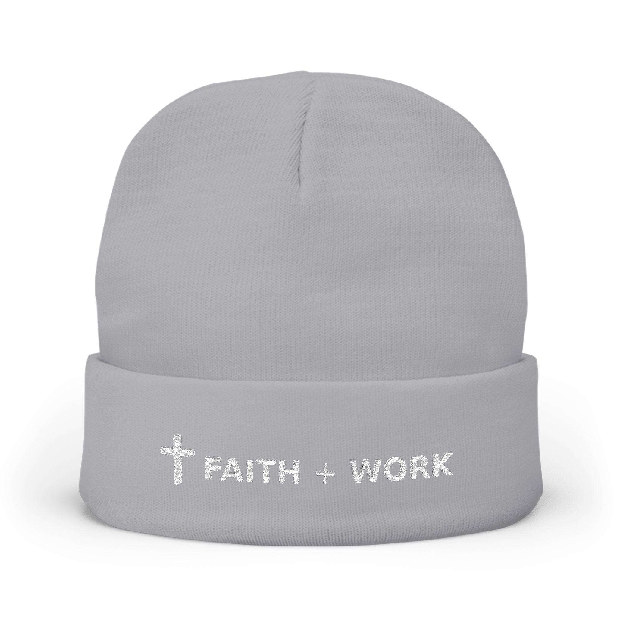 Faith + Work Embroidered Knit Beanie