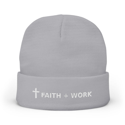 Faith + Work Embroidered Knit Beanie