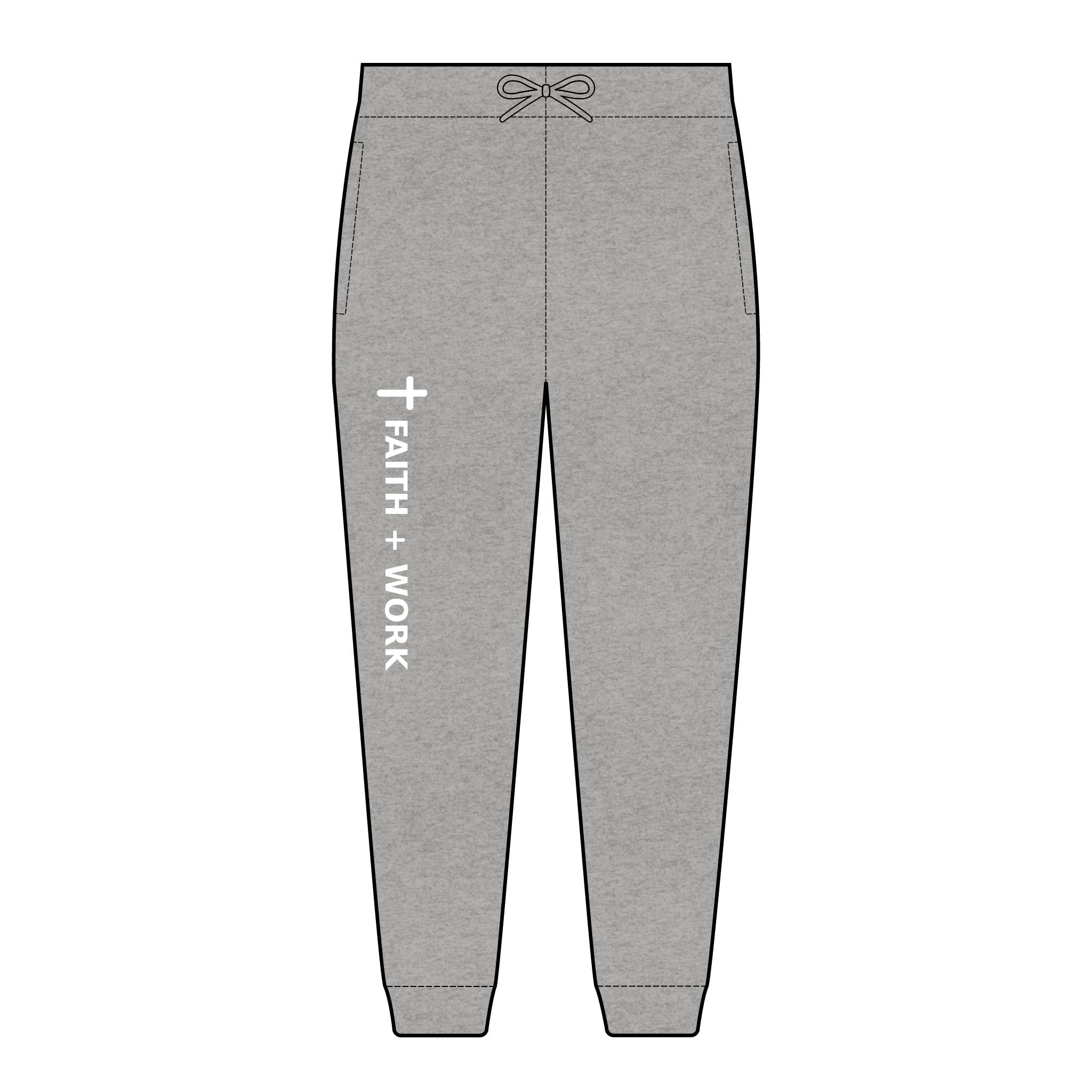 Faith + Work Embroidered Joggers — Christian Sweatpants with Cross Accent