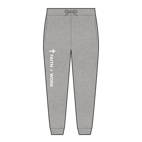 Faith + Work Embroidered Joggers — Christian Sweatpants with Cross Accent