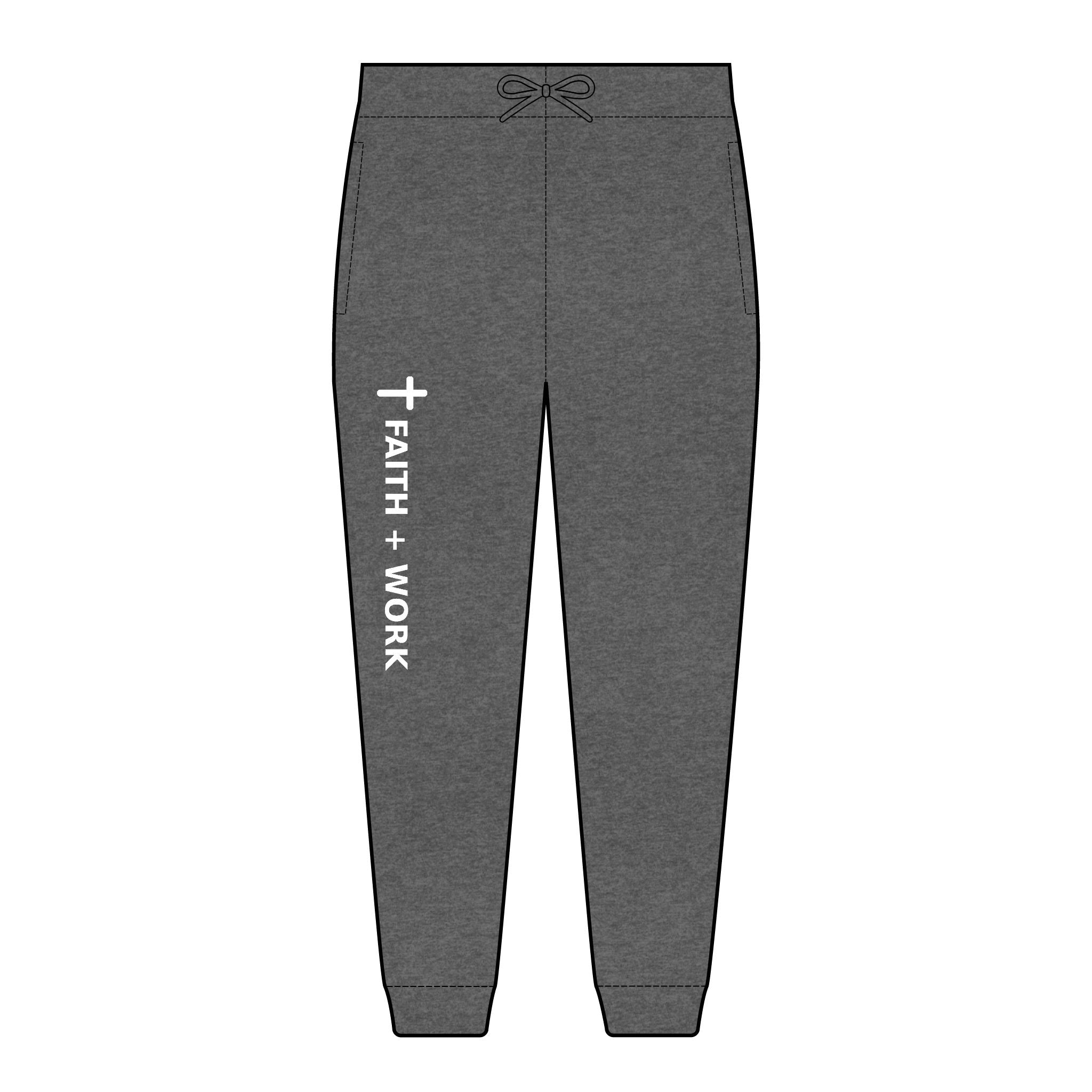 Faith + Work Embroidered Joggers — Christian Sweatpants with Cross Accent