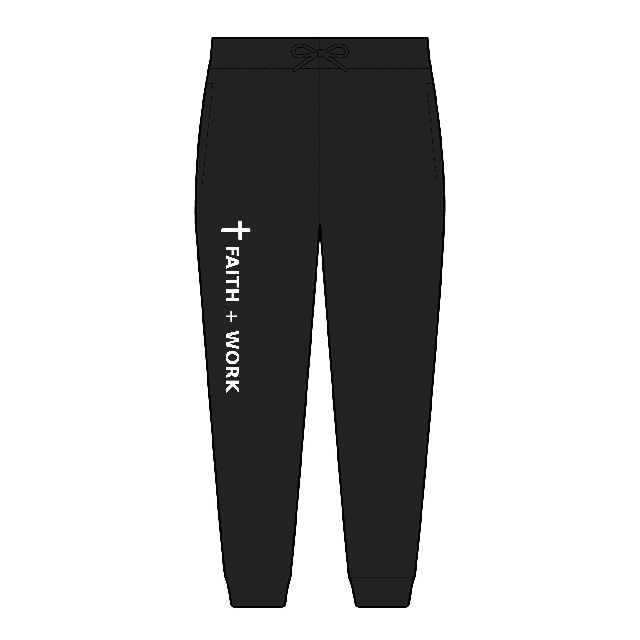 Faith + Work Embroidered Joggers — Christian Sweatpants with Cross Accent