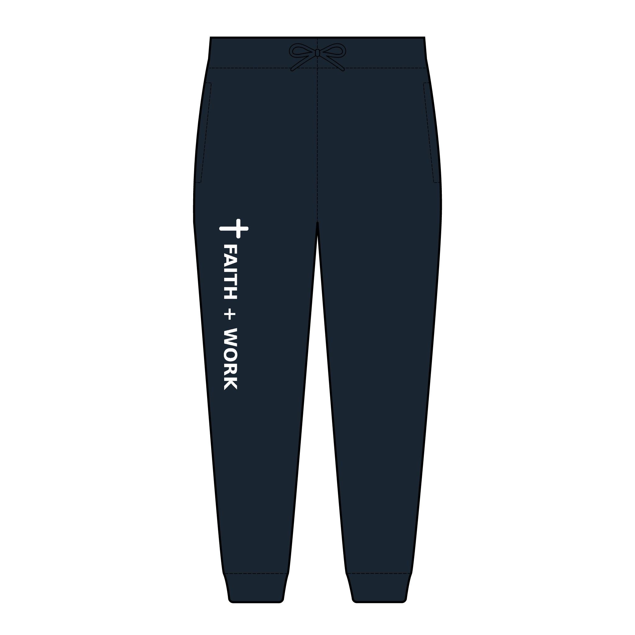 Faith + Work Embroidered Joggers — Christian Sweatpants with Cross Accent