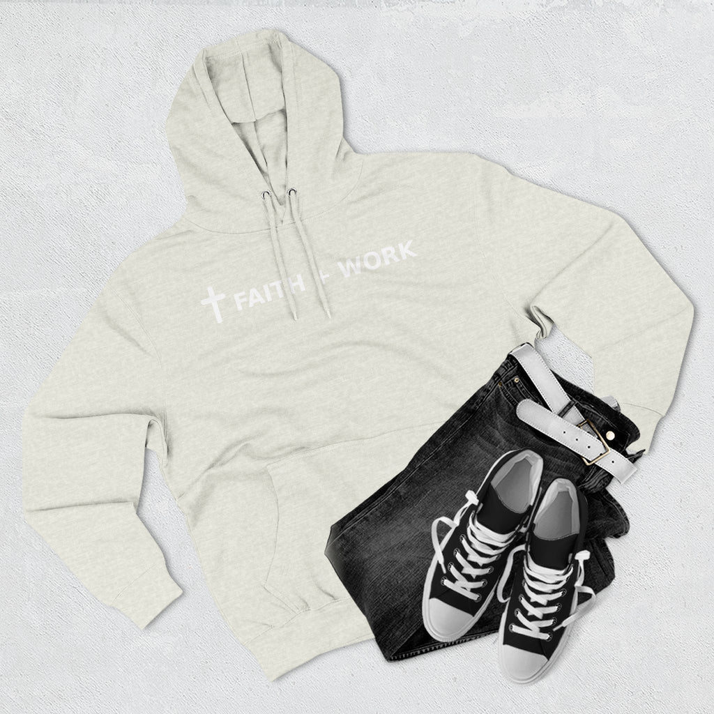 Faith + Work Hoodie — Christian Cross Inspirational Pullover